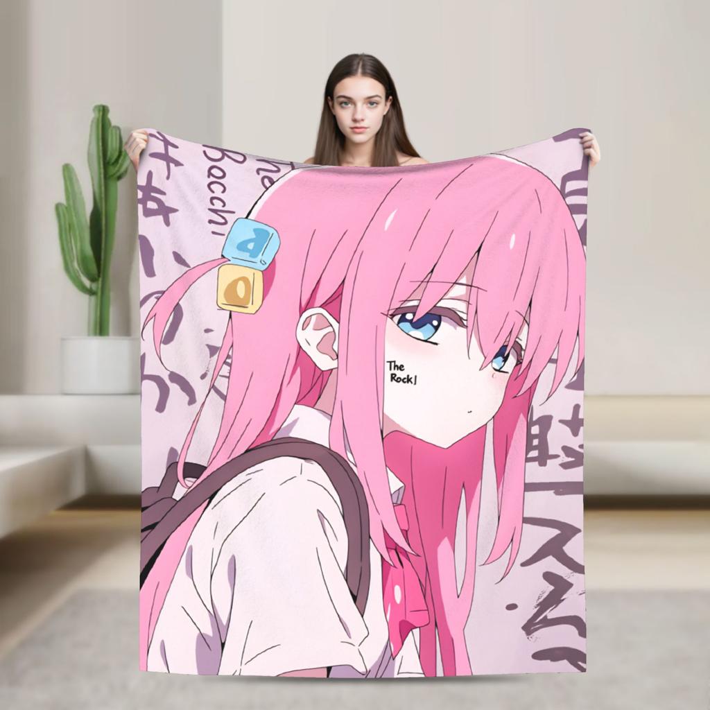 Bocchi the Rock Plush Blanket Girls Boys  Flannel Bedding Throws For Couch Chair Warm Soft Custom Quality Bedspread Gift