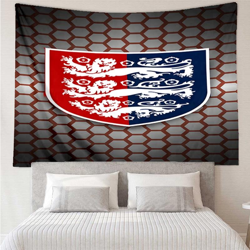 1PC England Football Crest Printed Tapestry Room Decoration Wall Hanging for Living Room Bedroom, dormitory, Birthday and Christmas gifts