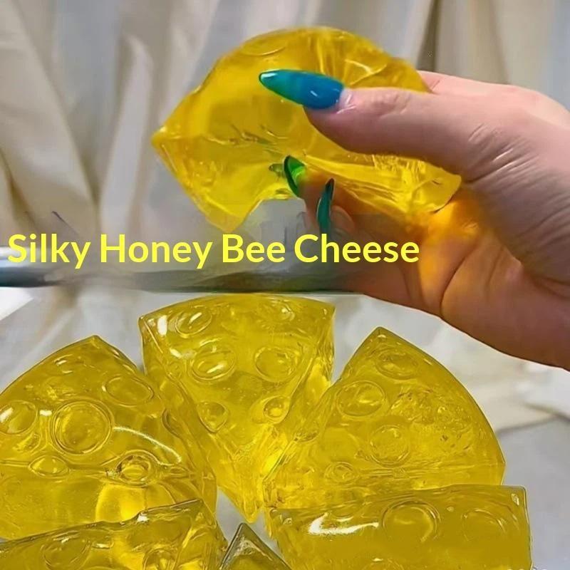 Square Mochi Honey Cheese Squishy Fidget Toy 1PC Soft Squeeze for Adults Work Pressure Relief Gift
