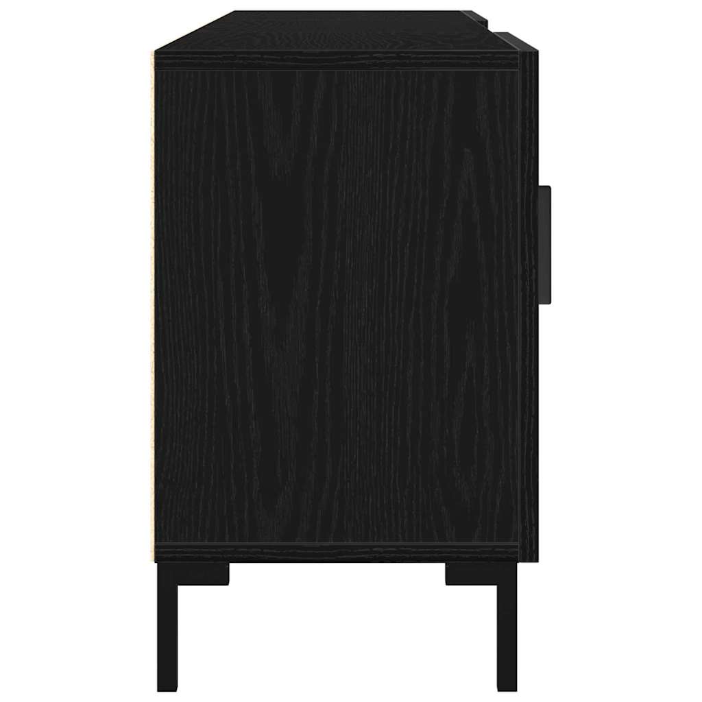 TV Cabinet Set Black Oak Effect 150 X 30 X 50 Cm