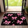 Tappetino Rosa a Strisce con Fiocco e Pois Tappeto per Pavimenti Rosa Girly Decorazioni per la Casa Tappeto Morbido Antiscivolo per Ingresso Camera da Letto
