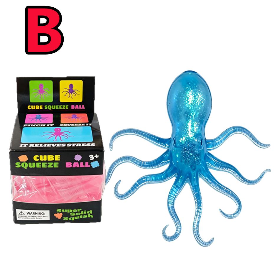 Popular  Jellyfish Octopus Soft Squeeze Fidget Toys Bead Filled Maltose Texture Soft Jelly-Like Stress Relief Squishy Toy