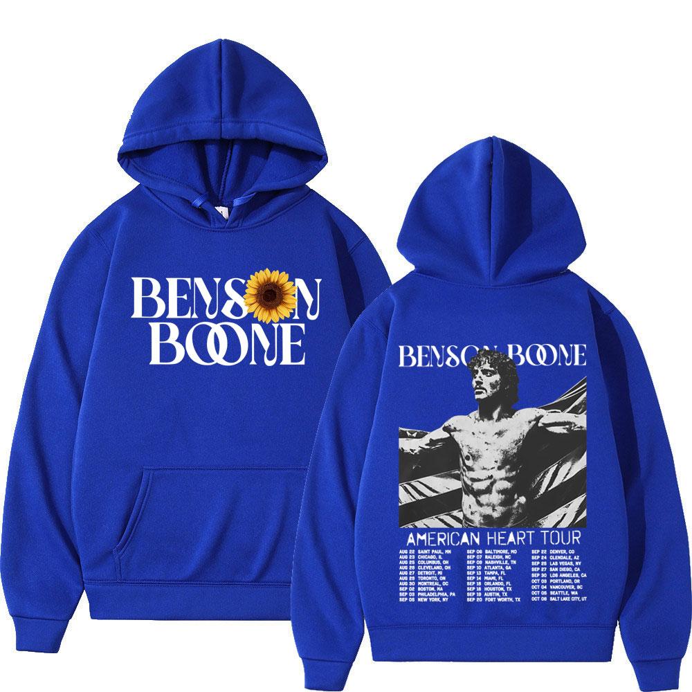 Benson Boone American Heart Tour 2025 Hoodies Men Women Fashion Hip Hop Hooded Sweatshirts Vintage Casual Oversized Pullovers