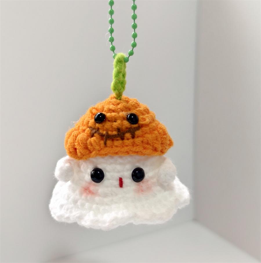 Cute Emotional Support Positive Crochet Doll Handmade Wool Knitting Doll Desktop Decoration Graduation Halloween Christmas Gift