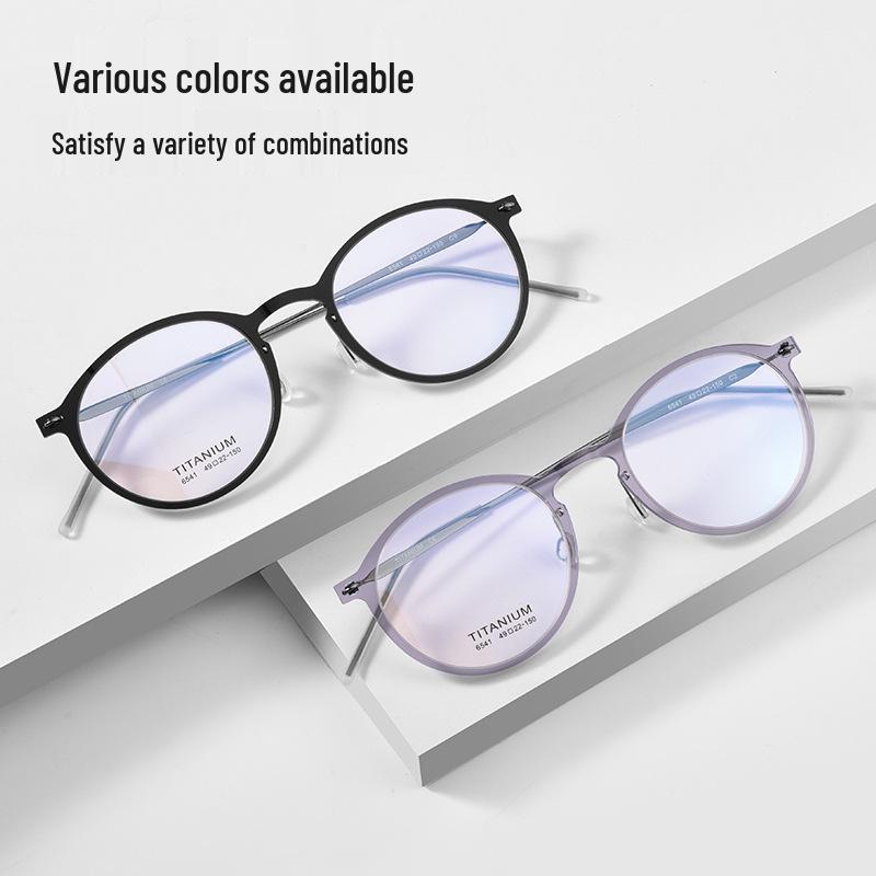 Bestfen Retro Ultralight Round Pure Titanium Myopia Eyeglasses