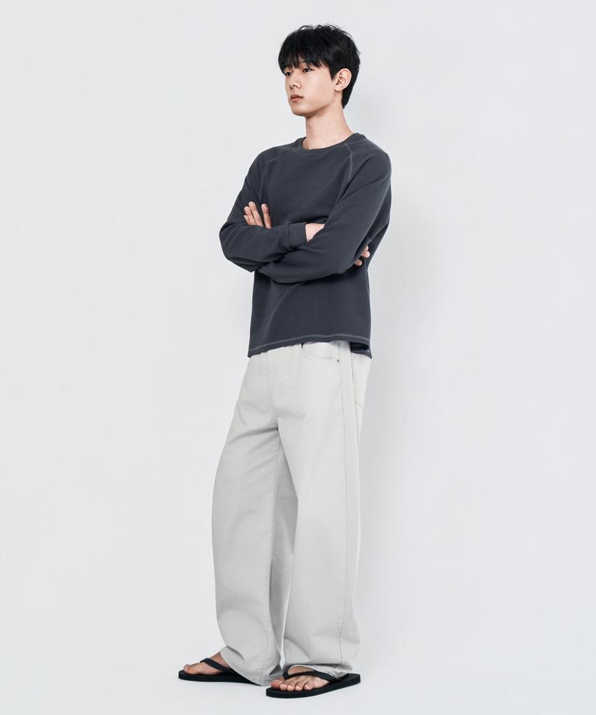 WAAR M293 Chino Wide Cotton Pants_Light Gray