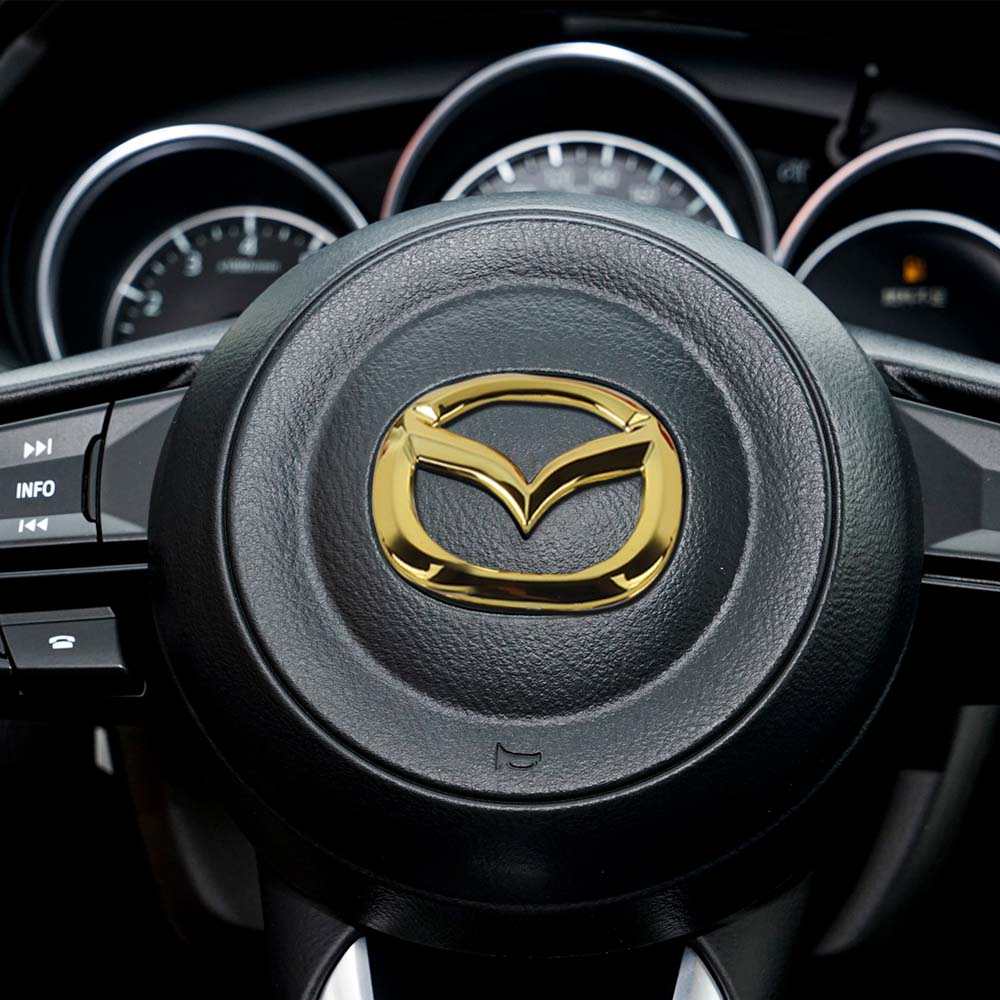 Car Logo Steering Wheel Badge Center Sticker Modified Decal Accessories For Mazda Axela Demio Atenza CX5 CX3 CX7 CX30 CX60 CX9 2