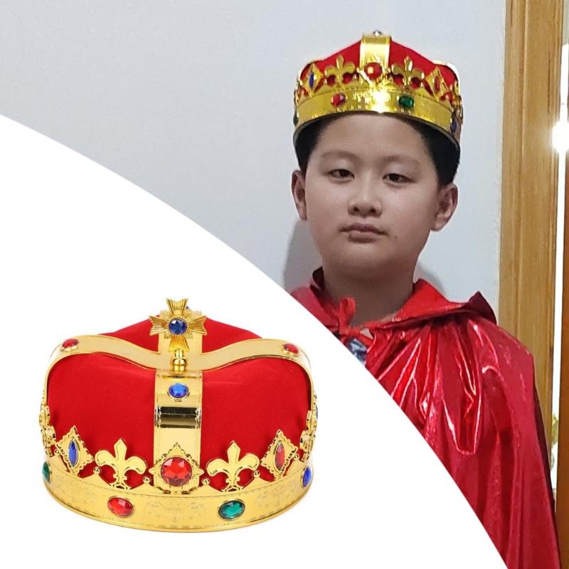 Shining Party Crown Hats for Birthday Wedding Celebration Cosplay King Crowns Show Performances Costume