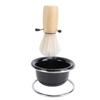 Shaving Brush Set Grooming Kit Synthetic Hair Stainless Steel Stand Shaving Brush Bowl Stand Set for Men