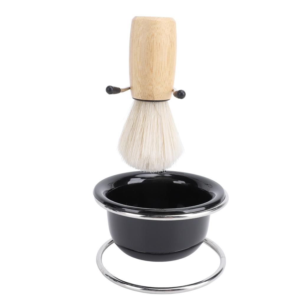 Shaving Brush Set Grooming Kit Synthetic Hair Stainless Steel Stand Shaving Brush Bowl Stand Set for Men