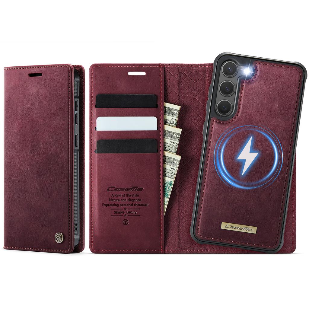 For Samsung Galaxy S23+ Case CASEME C49 Compatible with MagSafe RFID Blocking Detachable Wallet Leather Phone Cover