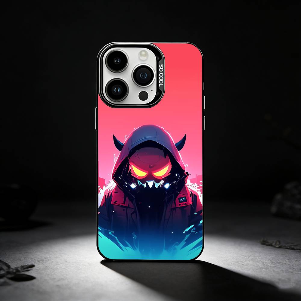 Cool Masked Guy Phone Case For iPhone 17,16,15,14,13,12,11 Plus,Pro Max,XS,Colored silver phone case