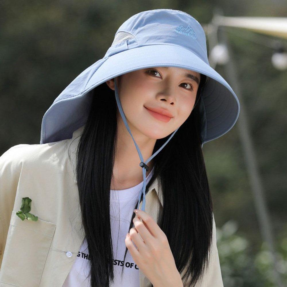 Casual Anti UV Shawl Fisherman Hat Quick Dry Wide Brim Sun Hat Breathable Adjustable Bucket Hat Outdoor Sports