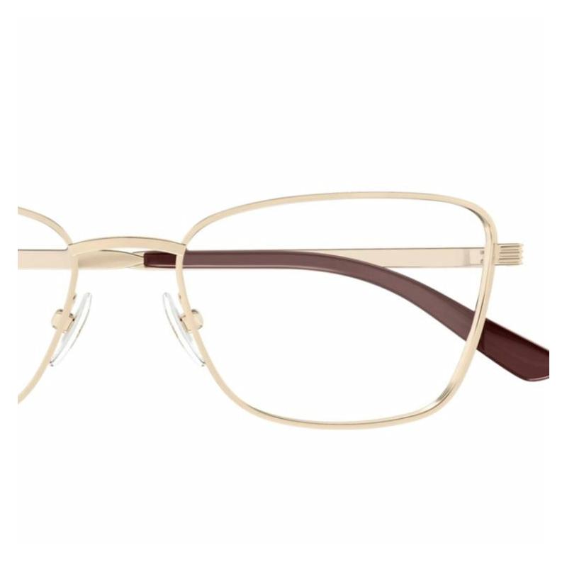 Gucci Brand Logo Design Irregular Optical Frame Women's Gold