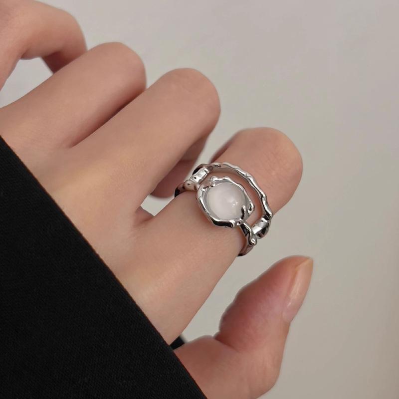 Вінтажні нерегулярні відкриті кільця з опалом, кільця на пальці для жінок, дівчат, солодкі Y2K естетичні ювелірні вироби, подарунок