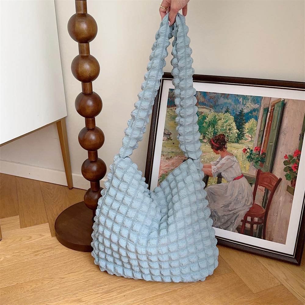 Bubble Pleated Large Capacity Crossbody Bag for Women - 2023 Canvas College Commuter Bag