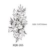Waterproof Black & White Sketch Flower Half Sleeve Tattoo Stickers