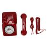 Retro Otočný Telefon Staromódní Vintage Pevná Linka s Mechanickým Zvonkem Reproduktor pro Domácnost Kancelář Hotel Červený