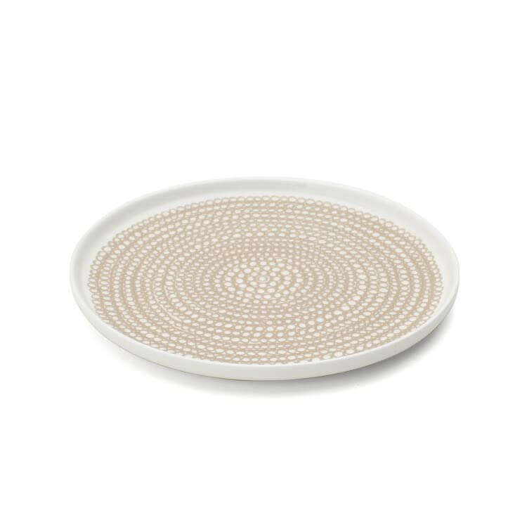 Marimekko SIIRTOLAPUUTARHA 20cm Medium Plate Clay and White (71872 180cm) [Used]