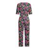 Damen Pflege-Jumpsuit für ältere Menschen mit Blumenprint, Kurzarm, Reißverschluss hinten, Loungewear-Stil, Anti-Strip, Anpassungsfähiger Strampler