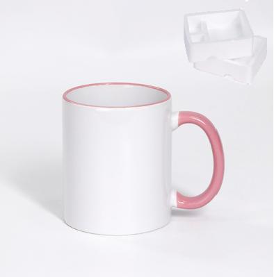 Blank Ceramic Mug with Color Handle, for Sublimation