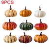 6PCS 1/9PCS Simulation Props Autumn Harvest Fake Pumpkin Thanksgiving Ornaments  Courtyard Display