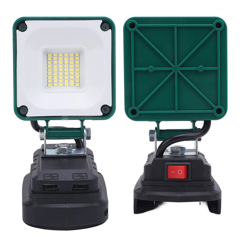 Cordless LED Work Light 45 LEDs 3400LM Angle Adjustable Water Proof Battery Powered Work Light with USB Port for BL1815