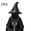 Dark Fantasy Witch Statue Black And Cat Figurine, 3D Printed Reading Statue, Small Gothic Figurine Collectible Sculpture for Halloween Home