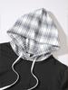 2025 Men's Plaid and Solid Color Hooded Long Sleeve Sweatshirt for Spring and Autumn