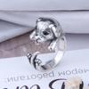 Yin Taifei Thai Silver Playful Puppy Tongue Open Ring - Cute, Trendy Hong Kong Style
