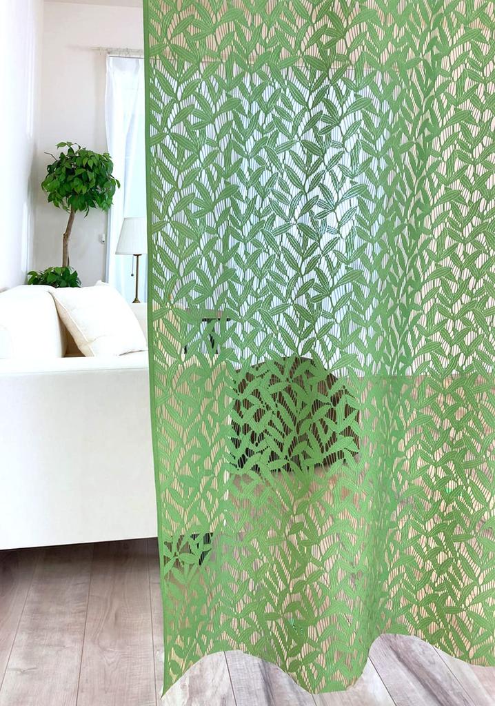 Room Divider Fabric Lace Partition Long Panel Nordic Wall Adjustable Botanical Leaf Pattern Curtains, Curtains, Curtains, Curtains, Style, Stylish,