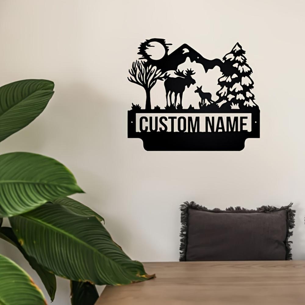 Unique Handcrafted Personalized Retro Metal Deer Family Sign Custom Nameplate AAA Grade Outdoor Decor