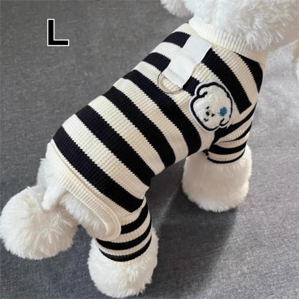 

Cute Soft Cotton Striped Dog Jumpsuit Four Legs Anti-Shedding Puppy Clothes Breathable Pet Pajamas Pet Supplies