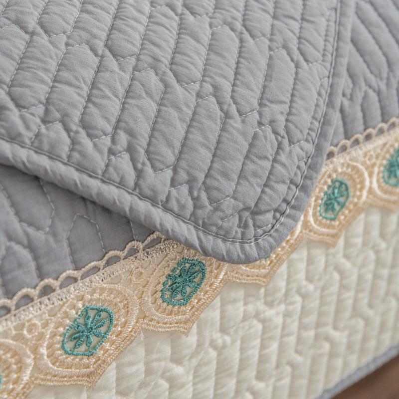 Spring Cotton Color Matching Lace Sofa Cushion Simple Cotton Fabrics Non-Slip Sofa Cushion Towel