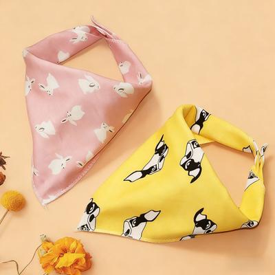 Bandana Morbida per Animali Scarf Triangolare in Cotone per Gatti e Cani Carina Stampa Cartoon Regolabile Bavaglino Sputacchiera Facile da Pulire Accessorio per Animali