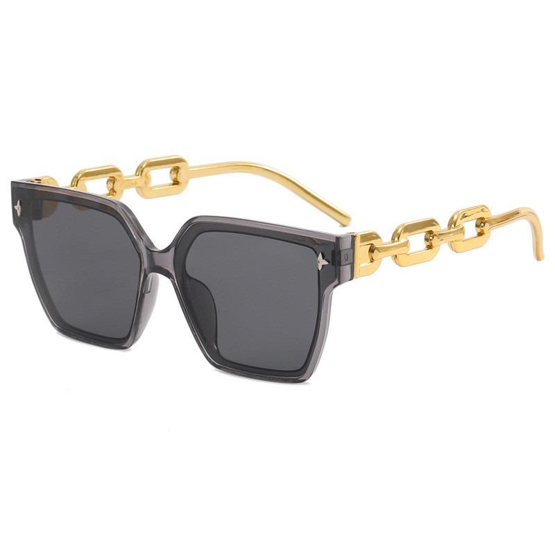 Square Sunglasses New New Arrival Chain Tide Big Frame Women's Sunglasses Ins Internet-Famous Sunglasses Personalized Glasses
