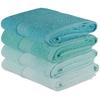 Set of 4 Hand Towels - 50 X 90 Cm - Sea Green