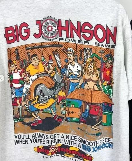Big Johnson Funny Tee Short Sleeve Ash Color Shirt Men Women S5XL Unisex T-Shirt XL