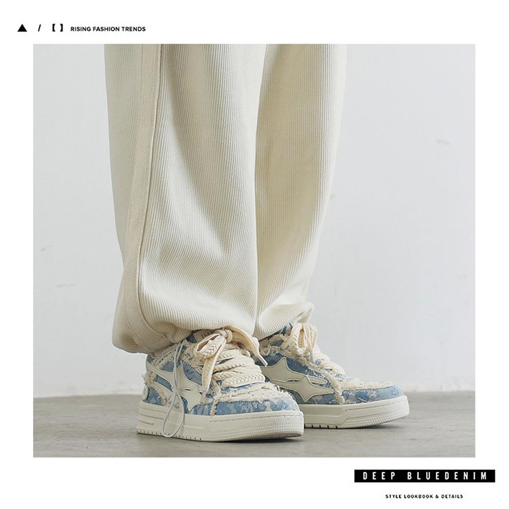 Zapatillas Casuales Unisex de Tela para Tabla con Lavado de Moda Estilo Coreano Transpirables