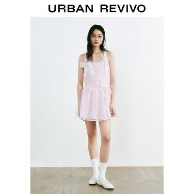 UR Bowknot Mesh Sleeveless A-line Dress