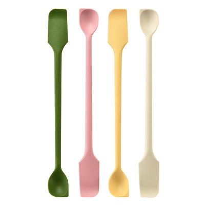 2 Stück Mini Silikon Schaber Doppelseitig Zwei in Eins Spatel Marmeladenglas Kosmetikflasche Schaber Löffel Set Für Marmelade Würze