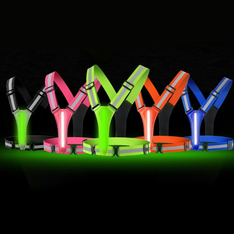 LED Reflective Vest Running Cycling Safety Vest for Outdoor Sports Activities