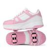 29-40 Bambini Smontaggio Quattro Ruote Scarpe Piatti Scarpe da Fuga / Scarpe da Pattinaggio a Rotelle con Ruote per Donna