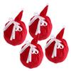 4Pcs Christmas Drawstring Bags Candy Gift Pouches Festive Holiday Present Wrapping Bags Reusable Fabric Party Favor Small