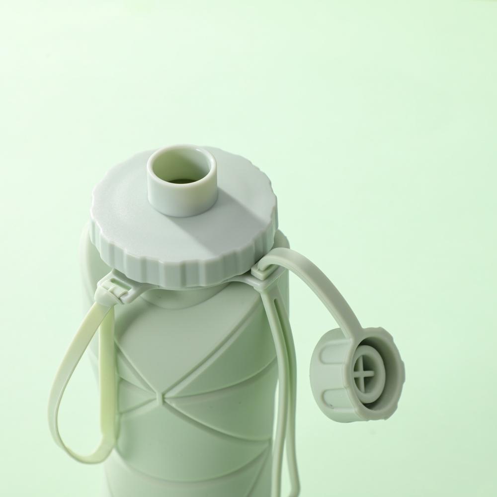 600 ml Silikon-Faltflasche für Erwachsene, tragbar, wiederverwendbar, Plastikbecher, für Outdoor-Reisen, Fitnessstudio, Wasserflasche, motivierende Trinkflasche