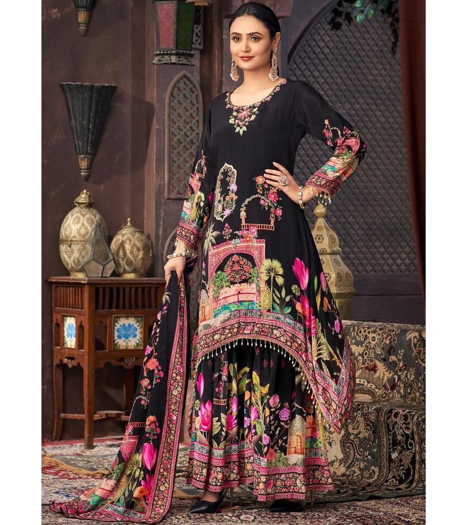 Damen Designer Georgette Fancy Salwar Anzug Indisch Pakistanisch Bollywood Salwar Kameez