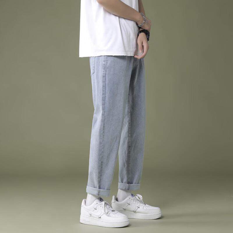 Dingfengbaoluo Men's Loose Straight Leg Jeans