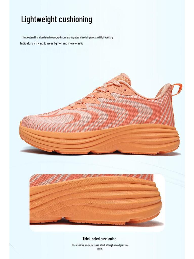 Men's Wide Toe Flyknit Running Shoes - Breathable, Shock Absorbing, Thick Sole Sports Sneakers