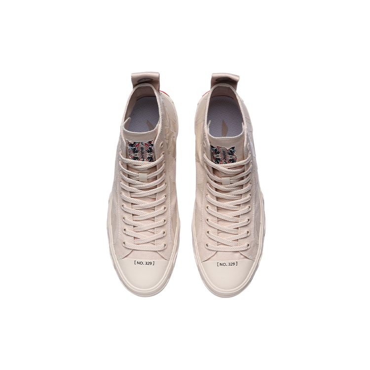 Li Ning CF Sapatos Casuais de Cano Alto para Skate Unissex Tênis Amarelo Areia Movediça AGCR173-1