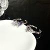 Temperament Bow Zircon Love Open Ring Personality Sweet And Cool White Stacked Wearing Niche Index Finger Ring